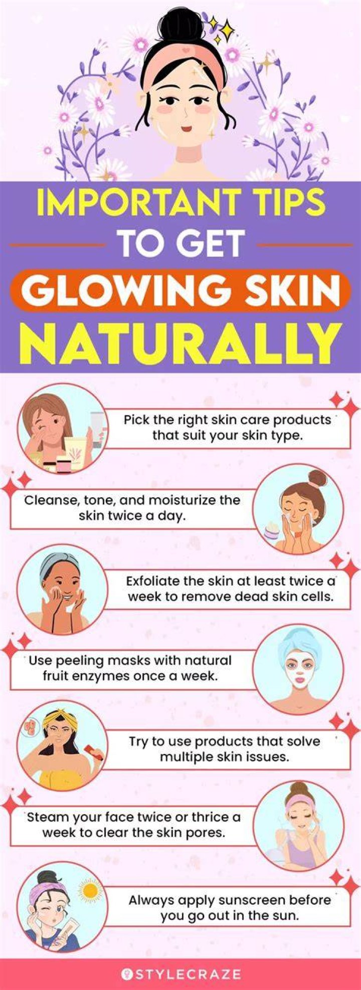 How can a teenage girl get glowing skin?