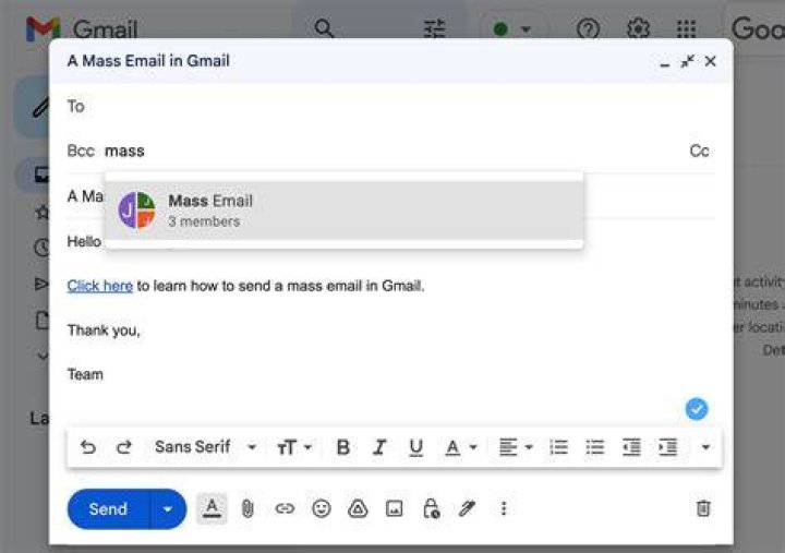 How do you start a mass email?