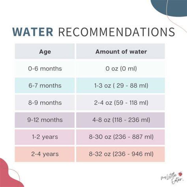 How much water should a 12 month old have?